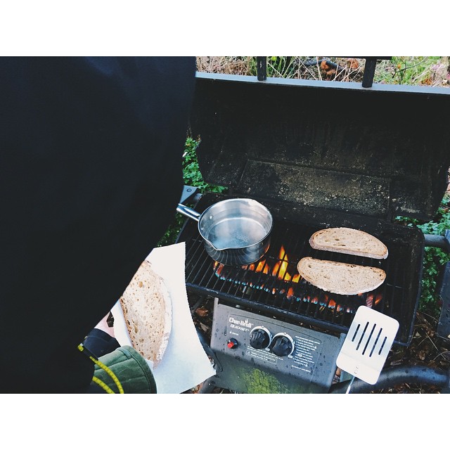 grilling power out toast boiling water